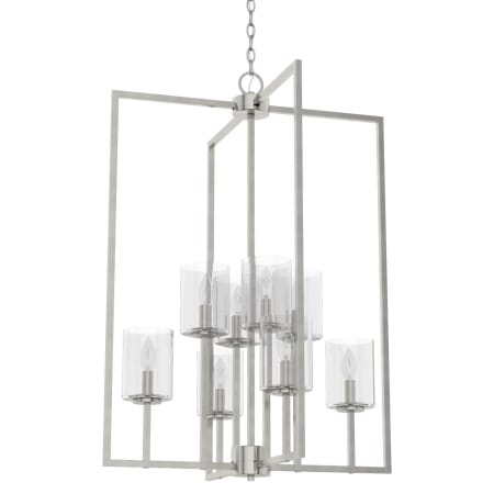 Hunter Kerrison 8 Light 24" Wide Pillar Candle Multi Light Pendant with Clear Seeded Glass Shade Brushed Nickel