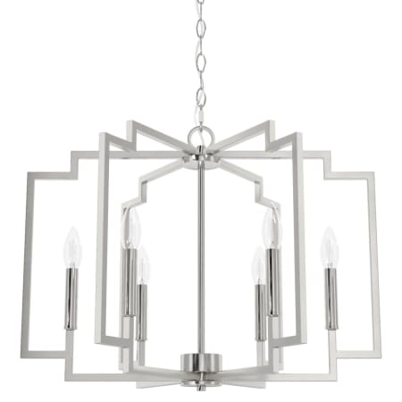 Hunter Zoanne 6 Light 24" Wide Taper Candle Style Chandelier Brushed Nickel