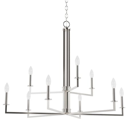 Hunter Bearden 9 Light 40" Wide Taper Candle Style Chandelier Brushed Nickel
