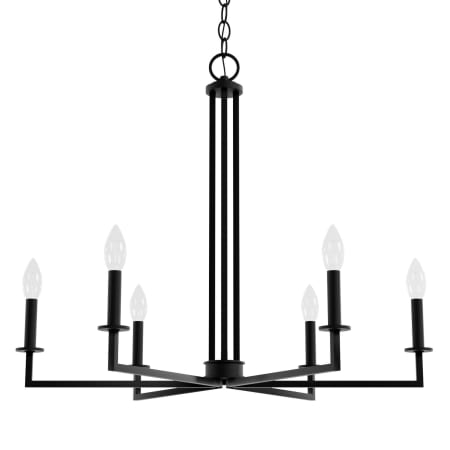 Hunter Bearden 6 Light 30" Wide Taper Candle Style Dimmable Chandelier Natural Iron