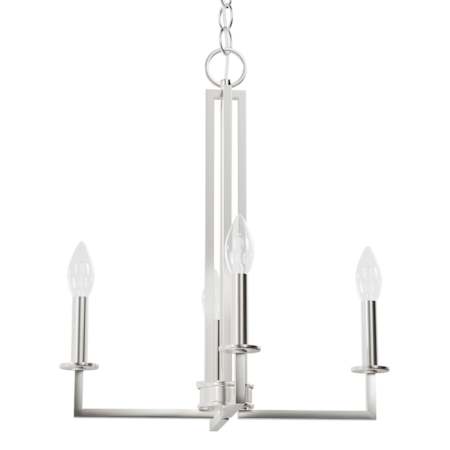 Hunter Bearden 4 Light 18" Wide Taper Candle Multi Light Pendant Brushed Nickel