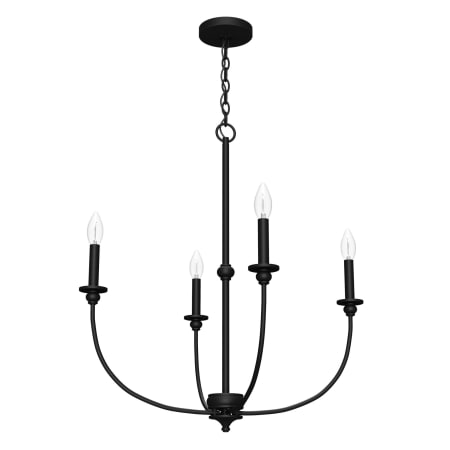 Hunter Southcrest 4 Light 26" Wide Taper Candle Style Chandelier Flat Matte Black
