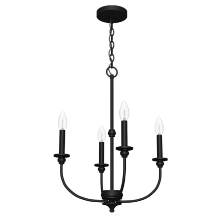 Hunter Southcrest 4 Light 18" Wide Taper Candle Style Chandelier Flat Matte Black