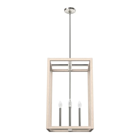 Hunter Squire Manor 4 Light 19" Wide Taper Candle Multi Light Pendant Brushed Nickel