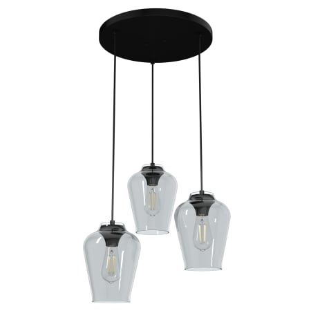 Hunter Vidria 12" Wide Pendant Matte Black