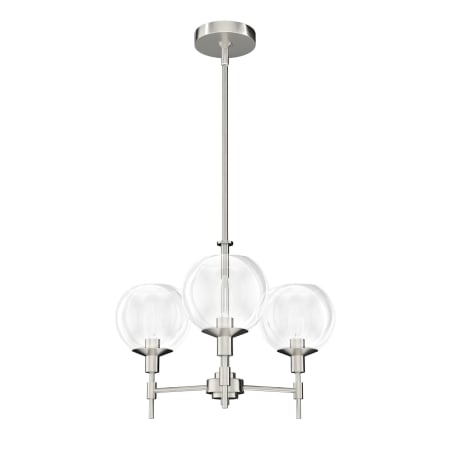 Hunter Xidane 3 Light 19" Wide Chandelier with Clear Glass Shades Brushed Nickel