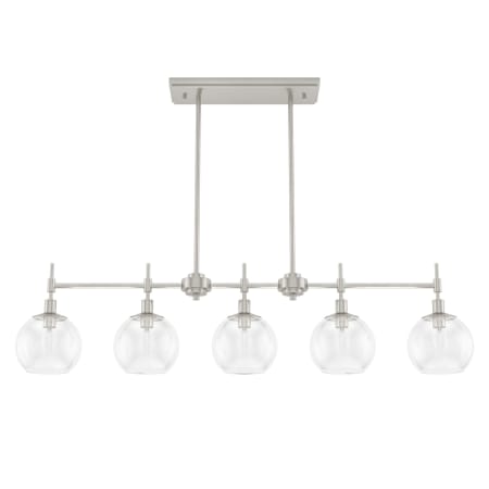 Hunter Xidane 5 Light 43" Wide Linear Chandelier Brushed Nickel