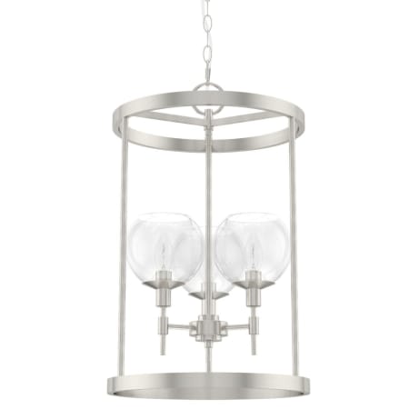 Hunter Xidane 3 Light 15" Wide Multi Light Pendant with Clear Glass Shade Brushed Nickel