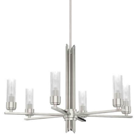 Hunter Gatz 6 Light 28" Wide Chandelier Brushed Nickel