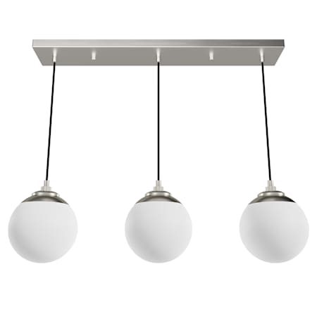 Hunter Hepburn 3 Light 31" Wide Linear Pendant Brushed Nickel