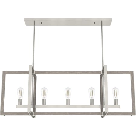 Hunter Woodburn 5 Light 48" Wide Linear Chandelier Brushed Nickel
