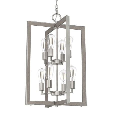 Hunter Woodburn 8 Light 19" Wide Chandelier Brushed Nickel