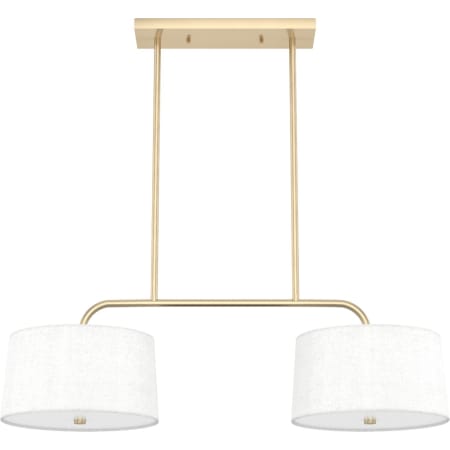 Hunter Cottage Hill 4 Light 37" Wide Linear Chandelier with Fabric and Cased White Glass Shades Alturas Gold