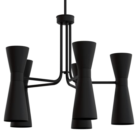 Hunter Zola 10 Light 26" Wide Chandelier Flat Matte Black