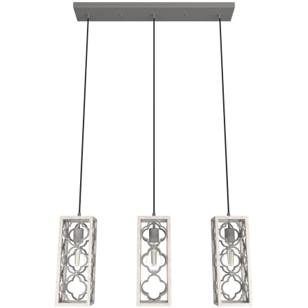 Hunter Gablecrest 3 Light 28" Wide Linear Pendant Distressed White