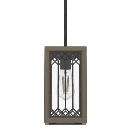 Hunter Chevron 6" Wide Mini Pendant with Clear Seeded Glass Shade Rustic Iron