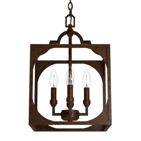 Hunter Highland Hill 4 Light 12" Wide Taper Candle Pendant Textured Rust