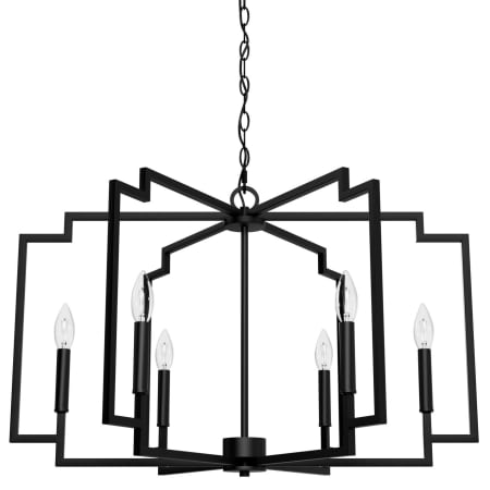 Hunter Zoanne 6 Light 30" Wide Taper Candle Style Chandelier Matte Black