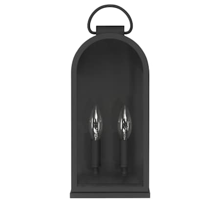 Hunter Kendra Bell 2 Light 16" Tall Outdoor Wall Sconce Matte Black