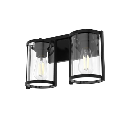 Hunter Astwood 2 Light Vanity Light with Shades Matte Black