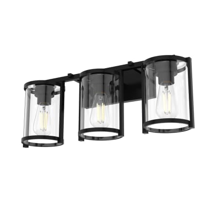 Hunter Astwood 3 Light Vanity Light with Shades Matte Black