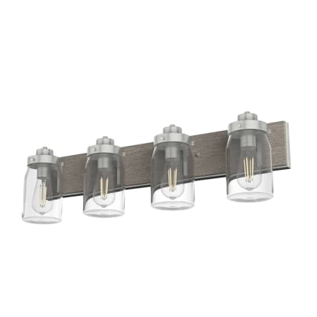 Hunter Devon Park 4 Light Vanity Light with Shades Brushed Nickel