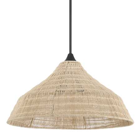 Hunter Agoura 3 Light 24" Wide Pendant Natural Rattan / Matte Black