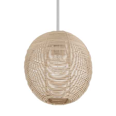 Hunter Berkeley 13" Wide Pendant Natural Rattan / Brushed Nickel