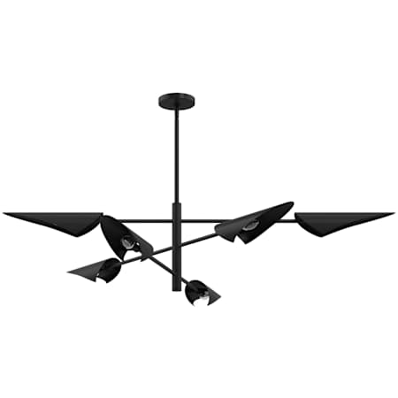 Hunter Merian 6 Light 48" Wide Sputnik Chandelier Matte Black