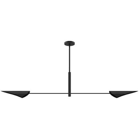 Hunter Merian 2 Light 4" Wide Linear Chandelier Matte Black