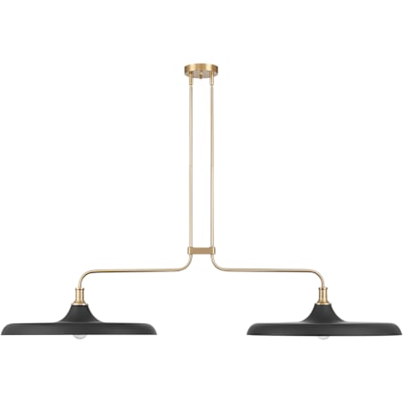 Hunter Moriso 2 Light 22" Wide Linear Chandelier Matte Black