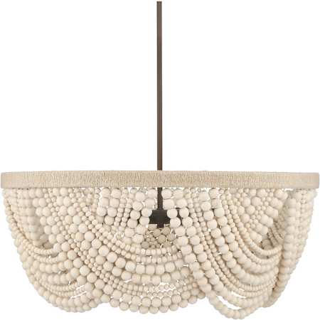 Hunter Autumndale 6 Light 28" Wide Beaded Chandelier Matte Bronze