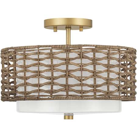 Hunter Laila 2 Light 14" Wide Semi-Flush Drum Ceiling Fixture Luxe Gold