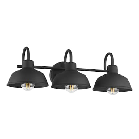 Hunter Mill Valley 3 Light 23" Wide Vanity Light Matte Black