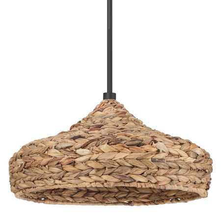 Hunter Cambria 18" Wide Pendant Seagrass / Matte Black