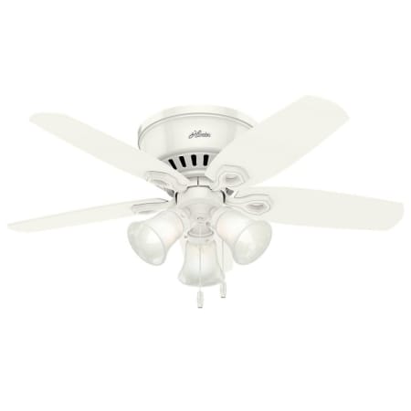 Hunter 42" Hugger Indoor Ceiling Fan - 5 Reversible Blades and LED Light Kit Included Snow White