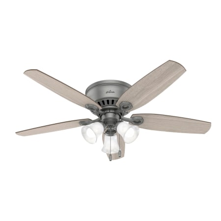Hunter 52" Hugger Indoor Ceiling Fan - 5 Reversible Blades and LED Light Kit Included Matte Silver