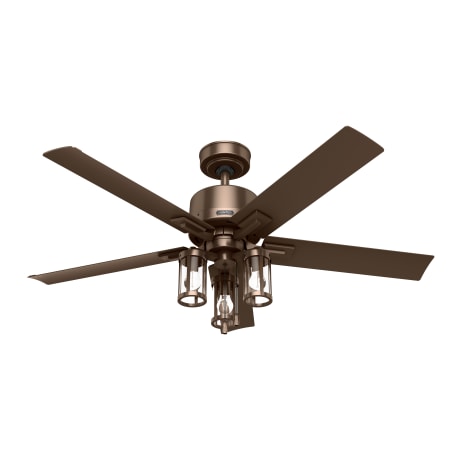 Hunter Lawndale 52" 5 Blade Indoor / Outdoor LED Ceiling Fan with Clear Glass Shades Satin Bronze