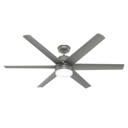 Hunter Skysail 60" 6 Blade Indoor / Outdoor LED Energy Star Ceiling Fan with Remote Control Matte Silver