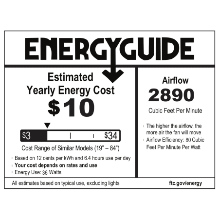 Hunter 52087 Hatherton Energy Guide Image