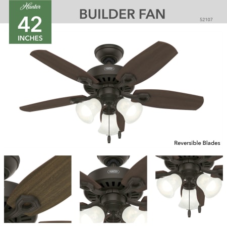 Hunter 52107 Builder Ceiling Fan Details