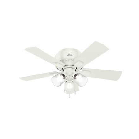Hunter Crestfield 42" 5 Blade Hugger Indoor Ceiling Fan with Blades and LED Light Kit Fresh White
