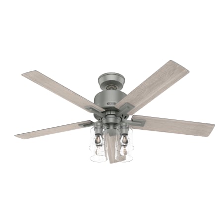 Hunter Techne 52" 5 Blade Indoor LED Ceiling Fan with Remote Control Matte Silver