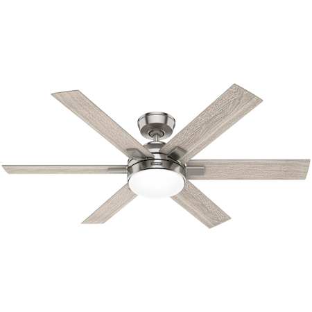 Hunter Georgetown 52" 6 Blade Indoor LED Ceiling Fan Brushed Nickel