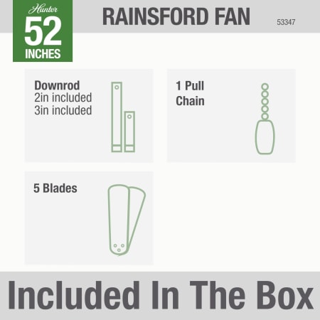 Hunter 53347 Rainsford Included in Box