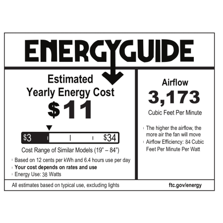 Hunter 53347 Rainsford Energy Guide Image