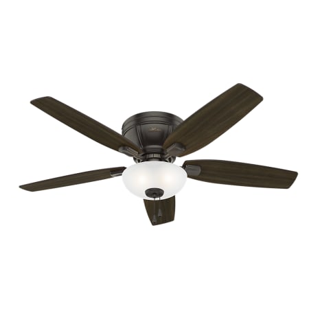 Hunter Kenbridge Low Profile 52" 5 Blade LED Hugger Indoor Ceiling Fan with LED Light Kit Included Noble Bronze