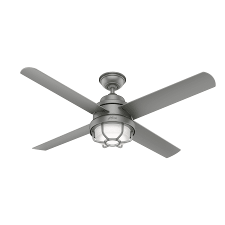 Hunter Searow 54" 4 Blade Indoor / Outdoor WeatherMax LED Ceiling Fan with Wall Control Matte Silver