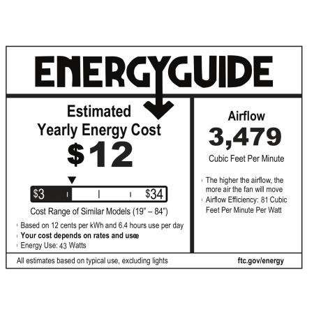 Hunter 59217 Dempsey Energy Guide Image