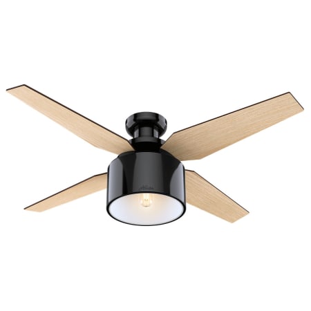 Hunter 52" Indoor Ceiling Fan - 4 Reversible Blades, LED Light Kit, and Remote Control Included Gloss Black